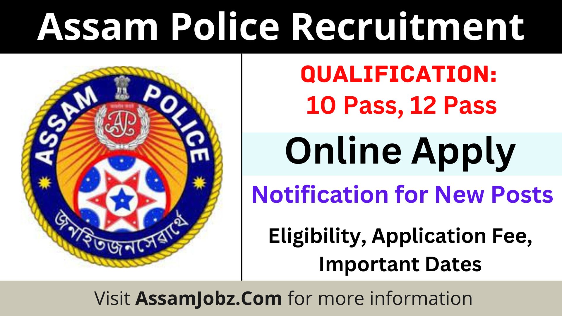 Assam Police Recruitment Apply For Posts