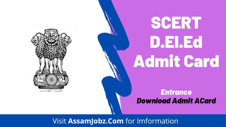 SCERT D.El.Ed Admit Card